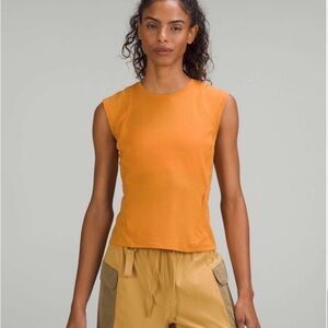 Lululemon Tank Top Womens 8 Yellow Sunray Train To Be Activewear